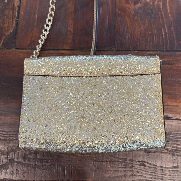 Kate Spade Gold Glitterbug Cami Convertible Crossbody Bag. GUC. - Picture 4 of 7